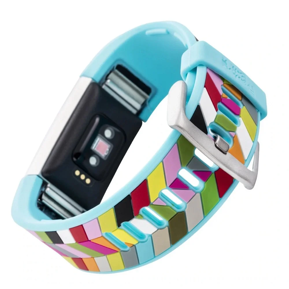 French Bull Silicone Band Fitbit Charge 2 Rainbow Blue Ziggy